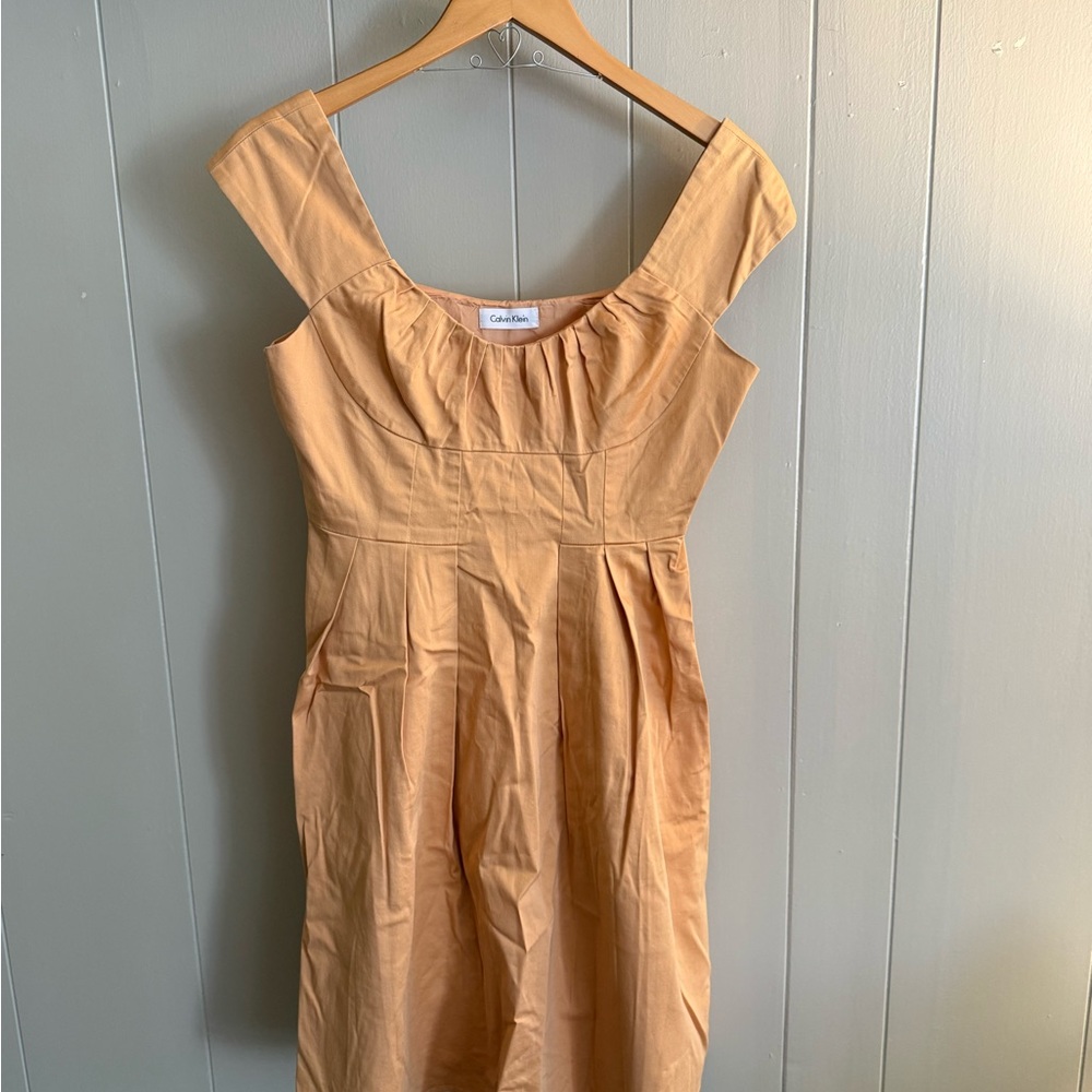 Calvin Klein Women's Tan Midi Dress